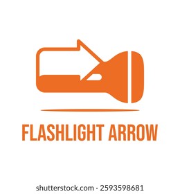 arrow flashlight flat minimalist logo design