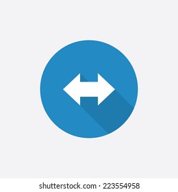 arrow Flat Blue Simple Icon with long shadow, isolated on white background  