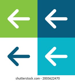 Arrow Flat four color minimal icon set