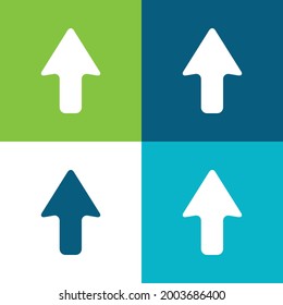 Arrow Up Flat four color minimal icon set