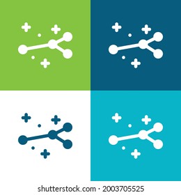 Arrow Flat four color minimal icon set