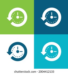 Arrow Flat four color minimal icon set