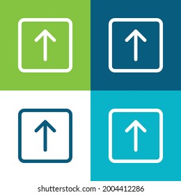 Flecha hacia arriba Plano cuatro colores mínimo conjunto de iconos