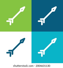 Arrow Flat four color minimal icon set