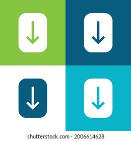 Arrow Flat four color minimal icon set