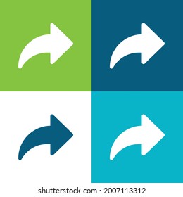 Arrow Flat four color minimal icon set