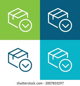 Arrow Flat four color minimal icon set