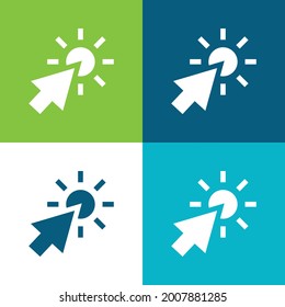 Arrow Flat four color minimal icon set