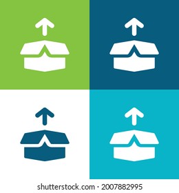 Arrow Flat four color minimal icon set