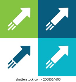 Arrow Flat four color minimal icon set