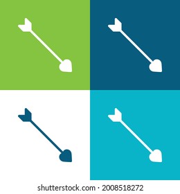 Arrow Flat four color minimal icon set