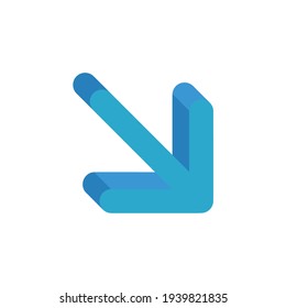 Arrow, Flat Icon Isolated On White Background