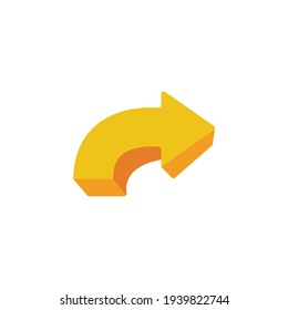 Arrow, Flat Icon Isolated On White Background
