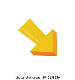 Pfeilflat-Symbol einzeln auf weißem Hintergrund