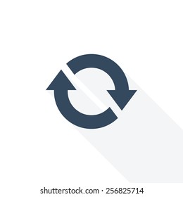 Arrow flat icon. Modern flat icon with long shadow effect in stylish colors. Icon for Web and Mobile Application. EPS 10.