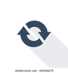 Arrow flat icon. Modern flat icon with long shadow effect in stylish colors. Icon for Web and Mobile Application. EPS 10.