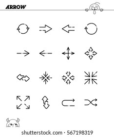 Arrow flat icon set. Collection of high quality outline symbols for web design, mobile app. Arrow vector thin line icons or logo.