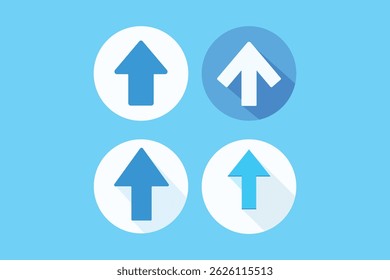 Up Arrow Flat Icon Set, arrow pointing up vector, upload arrow icon
