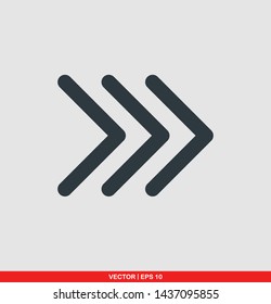 Arrow flat icon, vector illustration on gray background