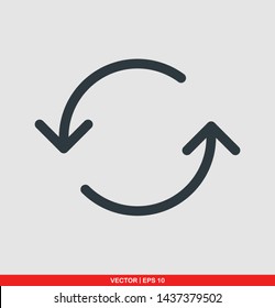 Arrow flat icon, vector illustration on gray background