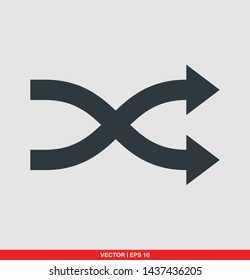 Arrow flat icon, vector illustration on gray background