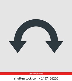 Arrow flat icon, vector illustration on gray background