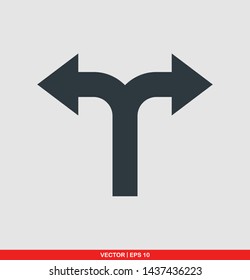 Arrow flat icon, vector illustration on gray background