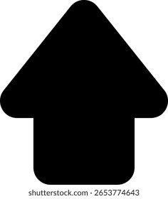 Flecha plana hasta el diseño moderno del icono negro