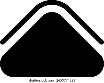 Seta plana para cima Design de ícone preto moderno