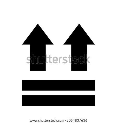 up arrow, flat style design. top mark on the item packaging.