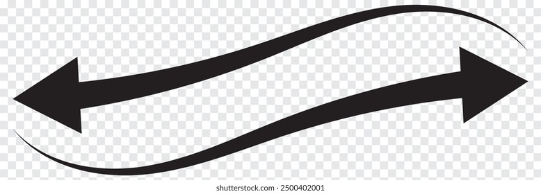 Arrow flat style icon on transparent background. arrow icon for your website design, logo, app, ui. arrow indicated the direction symbol. curved arrow sign. cursor for digital upload icon, vector.