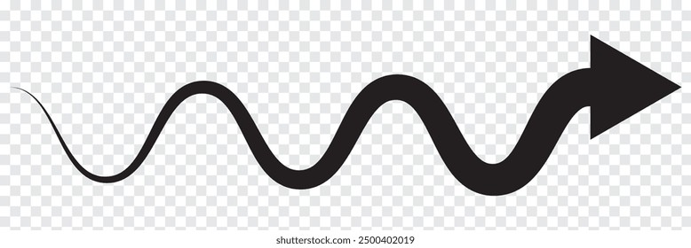 Arrow flat style icon on transparent background. arrow icon for your website design, logo, app, ui. arrow indicated the direction symbol. curved arrow sign. cursor for digital upload icon, vector.