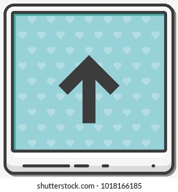 Up arrow flat vector icon.