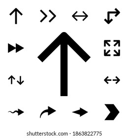 Up arrow flat vector icon in arrows pack