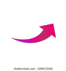 Arrow flat web icon isolated on white background. Modern vector illustration .