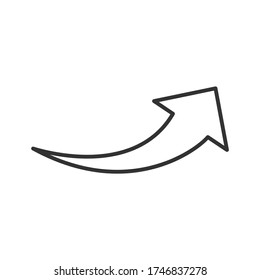 Arrow flat web icon isolated on white background. Modern vector illustration