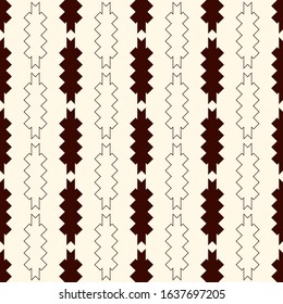 Arrow fletching seamless pattern. Ethnic, tribal print. Eclectic ornament. Repeated geometric shapes background. Native americans ornamental wallpaper. Vector abstract digital paper
