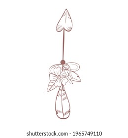 arrow flower feather boho retro