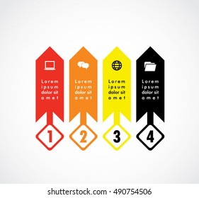Up arrow fly banner infographics elements for business presentation data.