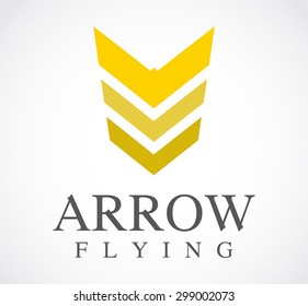 Arrow flying wing abstract vector logo design template freedom business icon company identity symbol concept