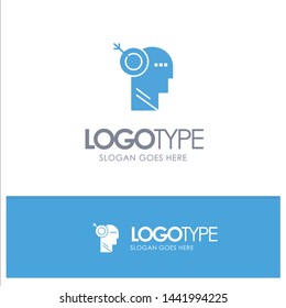 Arrow, Focus, Precision, Target Blue Solid Logo with place for tagline