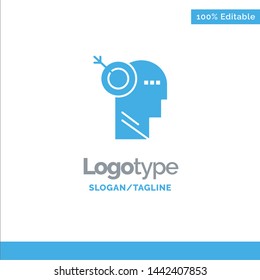 Arrow, Focus, Precision, Target Blue Solid Logo Template. Place for Tagline