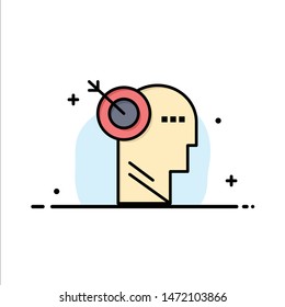 Arrow, Focus, Precision, Target  Business Flat Line Filled Icon Vector Banner Template