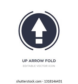 up arrow fold button icon on white background. Simple element illustration from UI concept. up arrow fold button icon symbol design.
