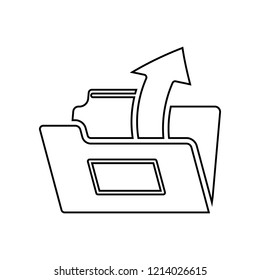 arrow from folder icon. Simple outline vector of web, minimalistic set for UI and UX, website or mobile application