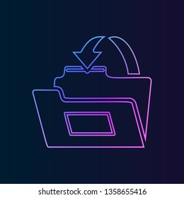 arrow in folder nolan icon. Simple thin line, outline vector of web, minimalistic icons for UI and UX, website or mobile application