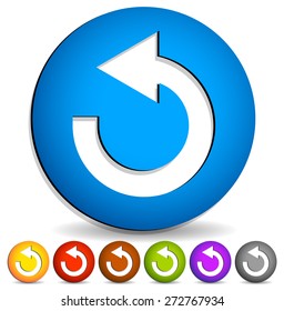 Arrow following a circle path, rotating circular arrow leftwards.