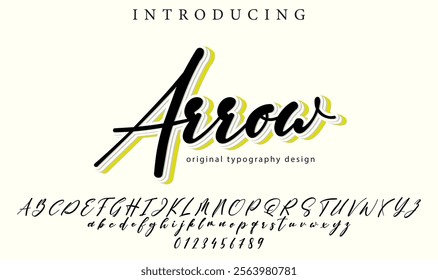 
Arrow Font Stylish brush painted an uppercase vector letters, alphabet, typeface
