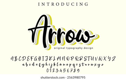 
Arrow Font Stylish brush painted an uppercase vector letters, alphabet, typeface