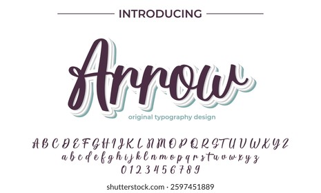 Arrow Font Stylish brush painted an uppercase vector letters, alphabet, typeface